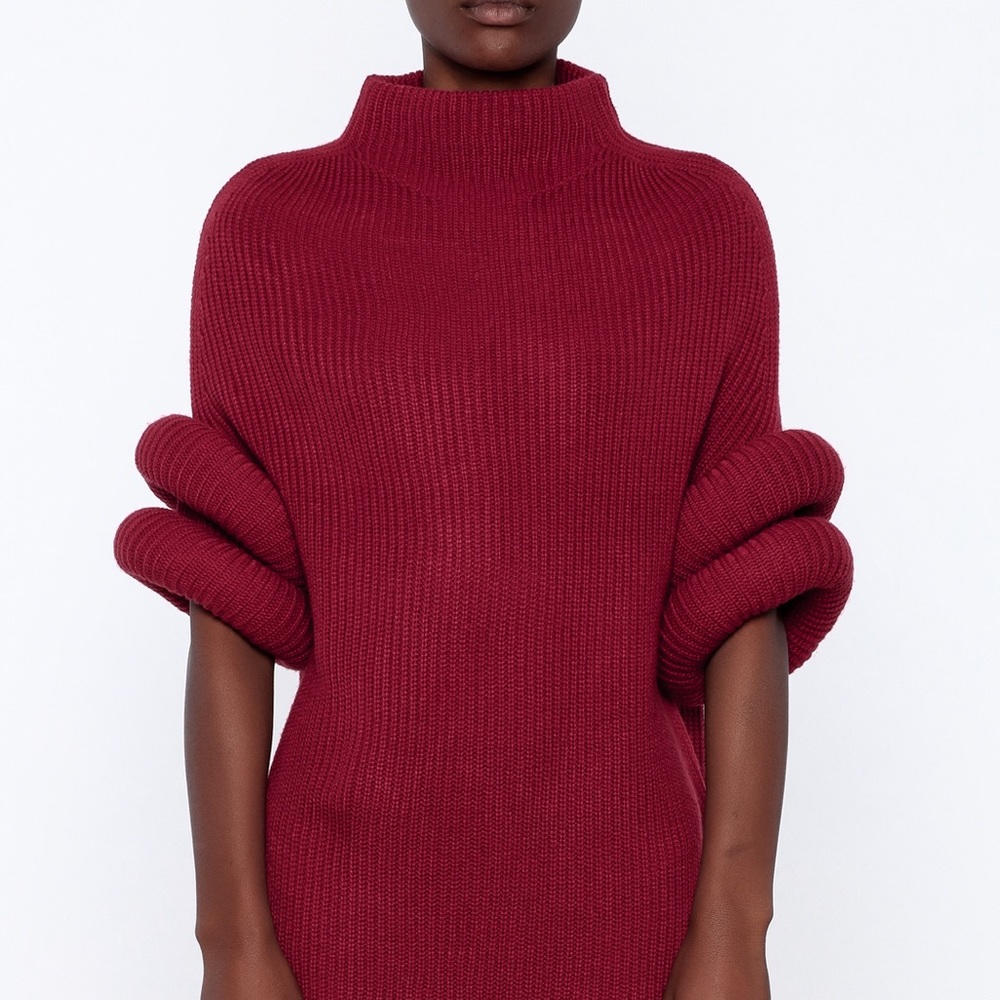 Gracia bubble sleeve futuristic knit dress L